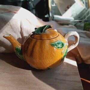 Antique Pumpkin tea pot Portugal